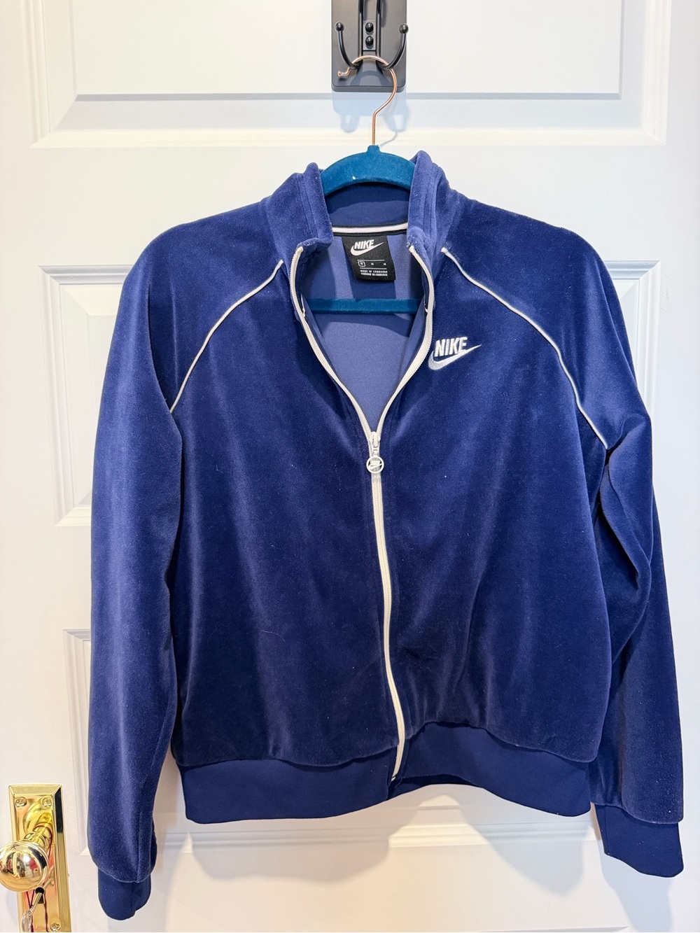 Nike Blue Sportswear Velour Jacket - Picture 2 of 4